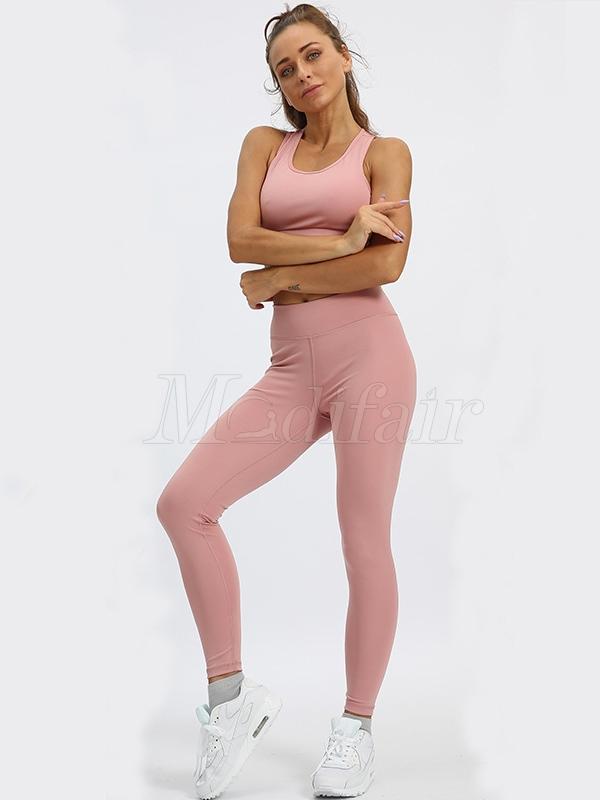 Solid Quick-dry Tank and Leggings Sports Suits