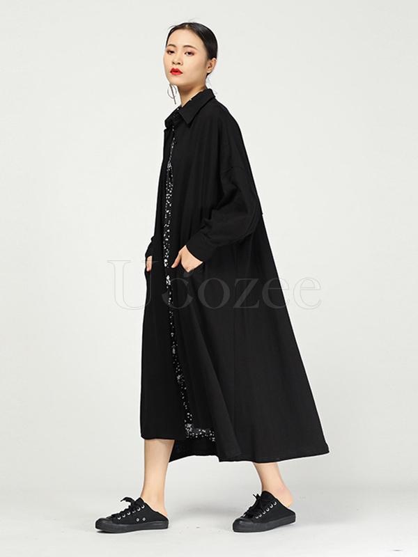 New Casual Pure Color Long Shirt Cover-up