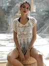 Hollow See-through Flower Tassel Cover Ups