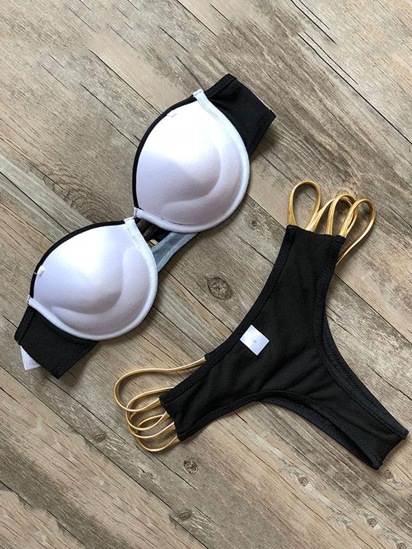 Contrast Balconette Bikini Set