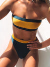 Bandeau Striped Bikinis Swimwear