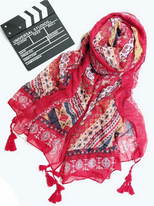 National Flower Printed Shawl Scarf