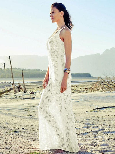 Hollow Knitted Beach Maxi Dresses