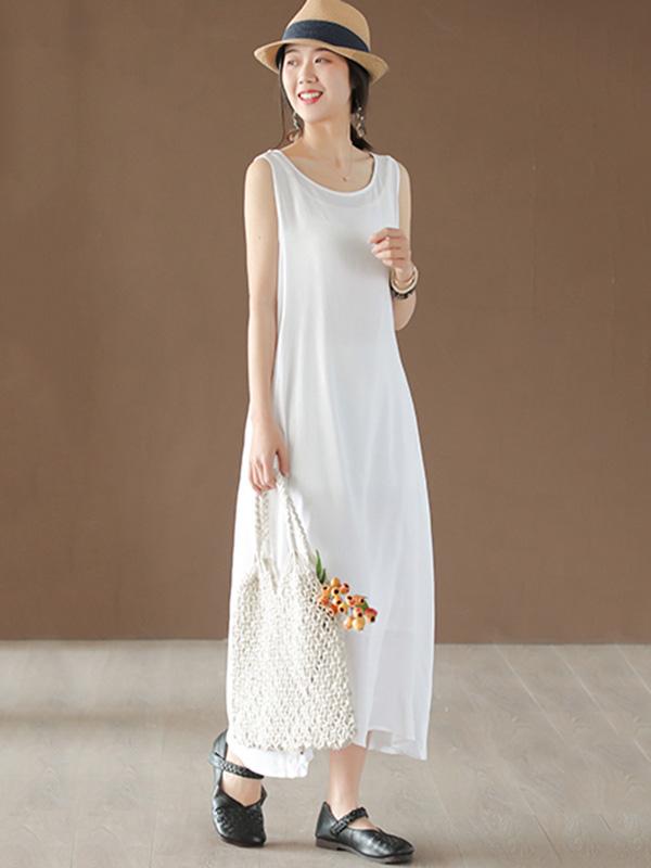 Loose Sleeveless Soft Long Dress