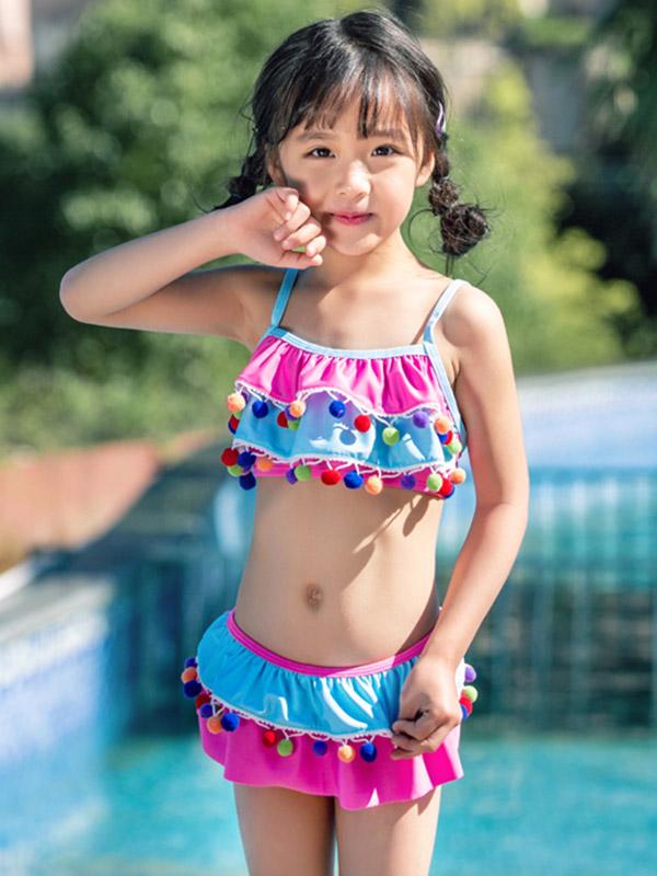 AONIHUA Pompoms Layer Lovely Princess Swimwear