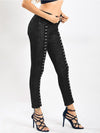 Black Elastic Jeans Pants Bottoms