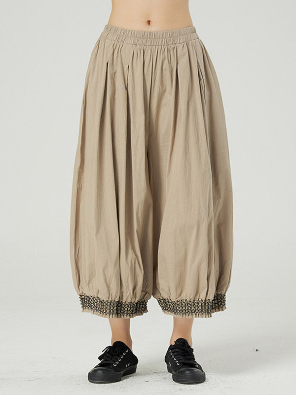 Casual Elasticity Waist Wide Leg Loose Pants