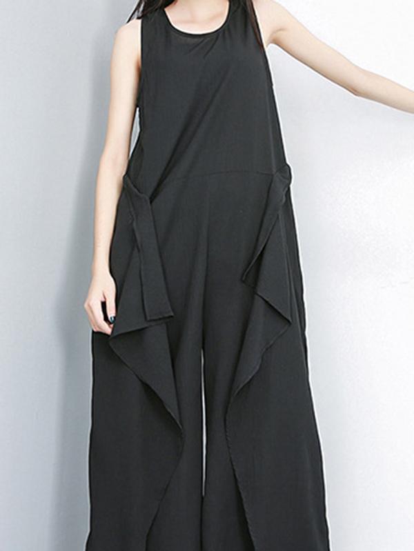 Loose Wide-leg Split-joint Jumpsuit