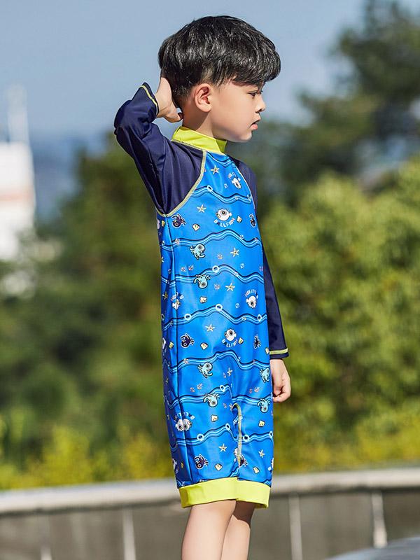 AONIHUA Waves Printed Little Boy Swimwear