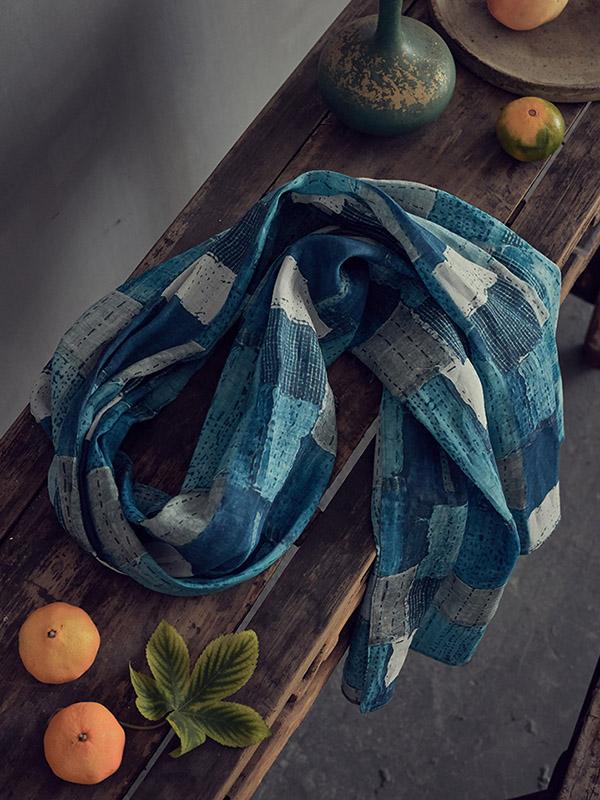 Retro Ramie Cotton Printed Scarf