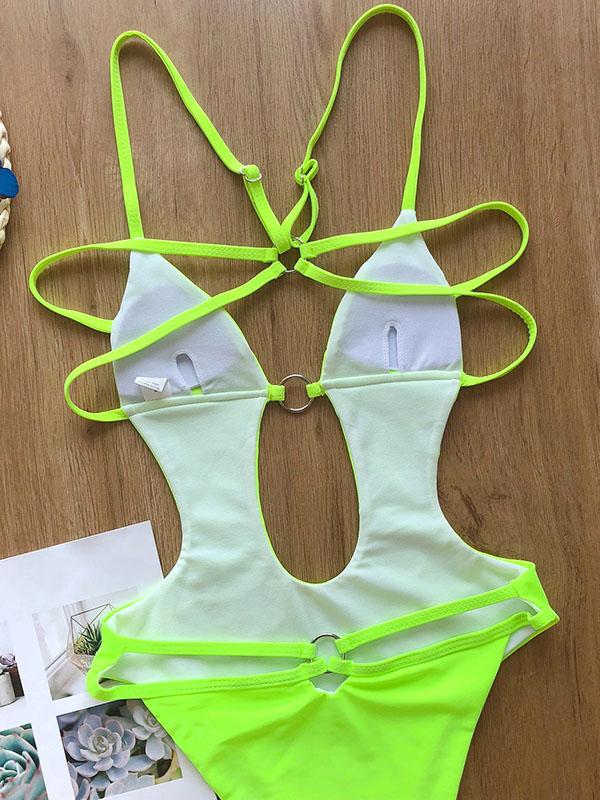 Sexy Hollow Bandage One-Piece Swimwear