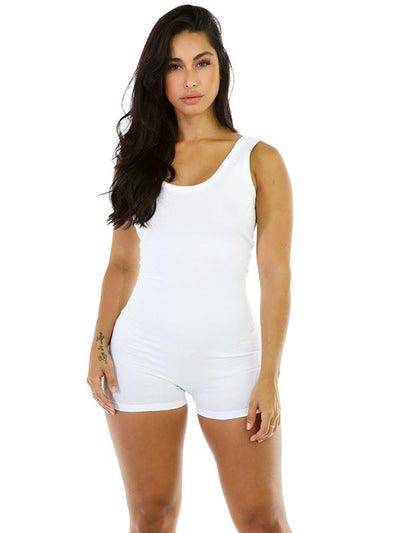 Solid Round Neck Yoga Romper