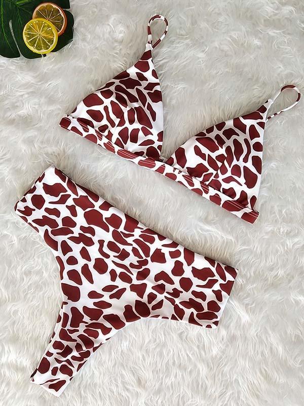 Leopard High Waist Floral Bikinis Swimwear