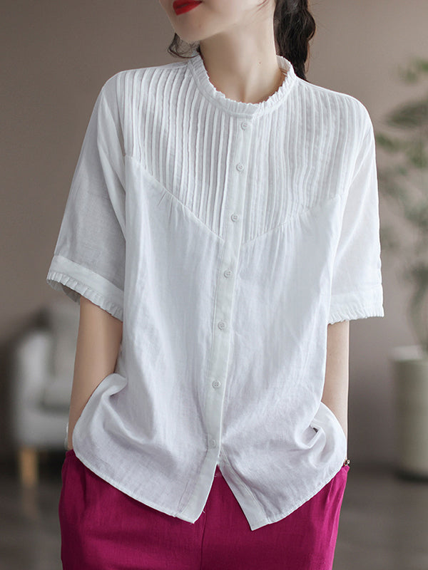 Original Artistic Retro Loose Pleated Blouse