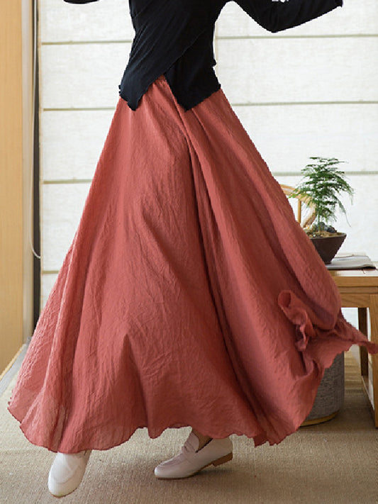 Original Loose Simple Linen Cotton Skirt