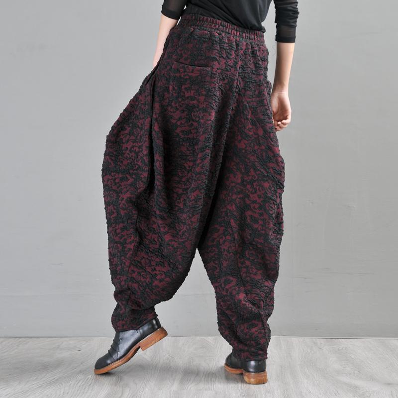 Buykud Autumn Winter Loose Jacquard Harem Pants