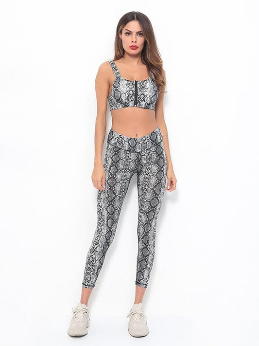 Printed Snake Pattern Yoga Suits