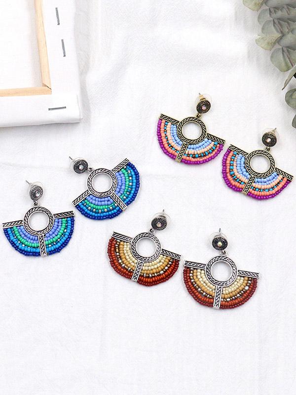 Bohemia 3 Colors Fan-shaped Earrings Accessories