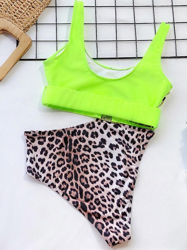 Leopard-Print Empire Bikini Swimsuit