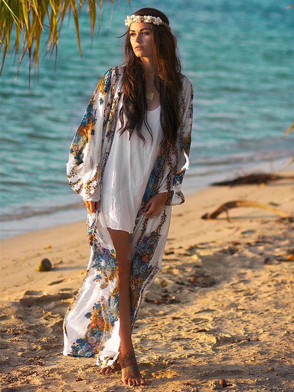 Plus Size Printed Loose Cover-up Swimwear