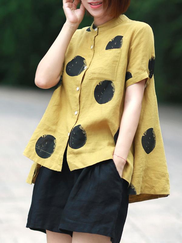 Loose A-line Polka-dot T-shirt