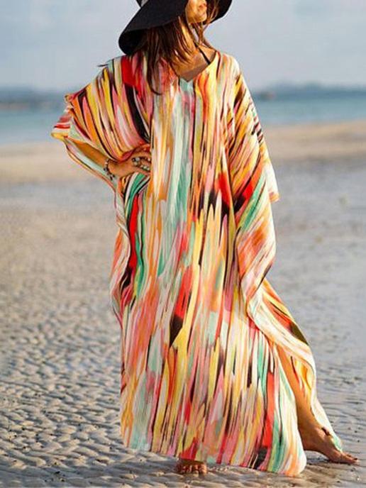 Loose Plus Size Colorful Cover-up Swimwear