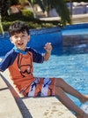 AONIHUA Orange Printed Little Boy Swimwear