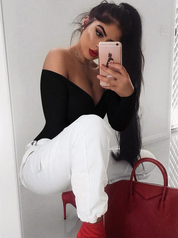 Off Shoulder Sexy Solid Bohemia Jumpsuits