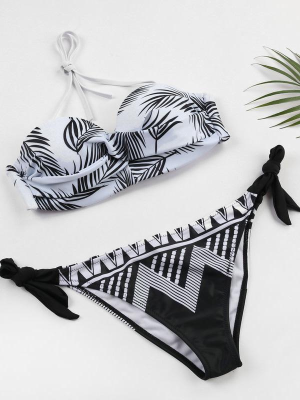 Balconette Printed Tie Bikini Set