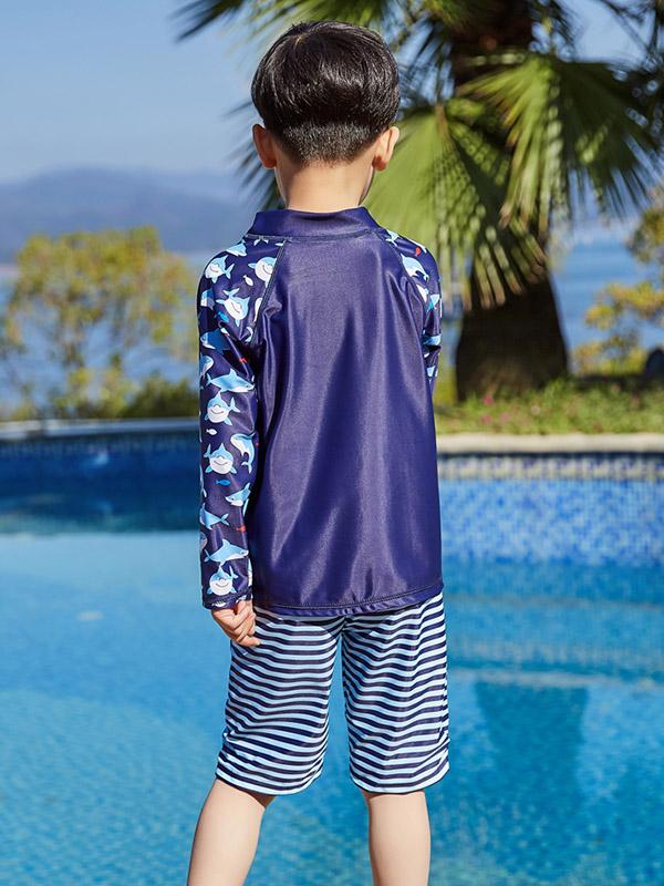 AONIHUA Striped Bottom Boy Swimwear