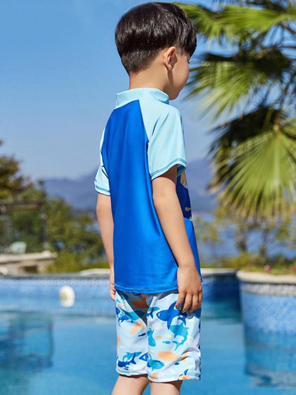 AONIHUA Short Sleeves Two Piece Boy Swimwear