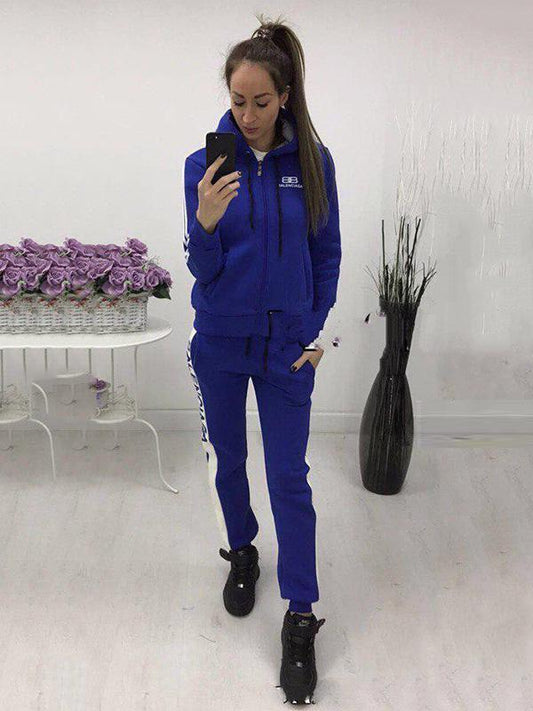 Casual Split-joint Straight Leg Sports Suit