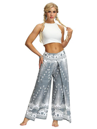 Front Split Digital Printed Yoga Pants