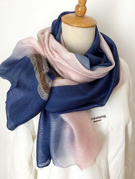 Silk Fashion Split-color Soft Scarf