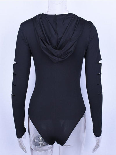 Sexy Zip-up Hooded Bodysuits