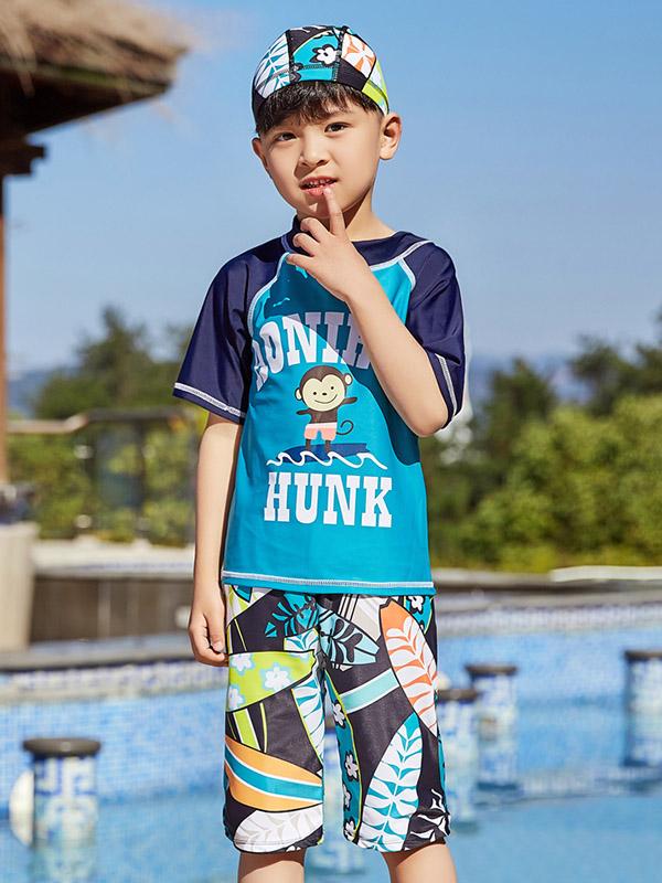 AONIHUA Monkey Printed Little Boy Swimwear