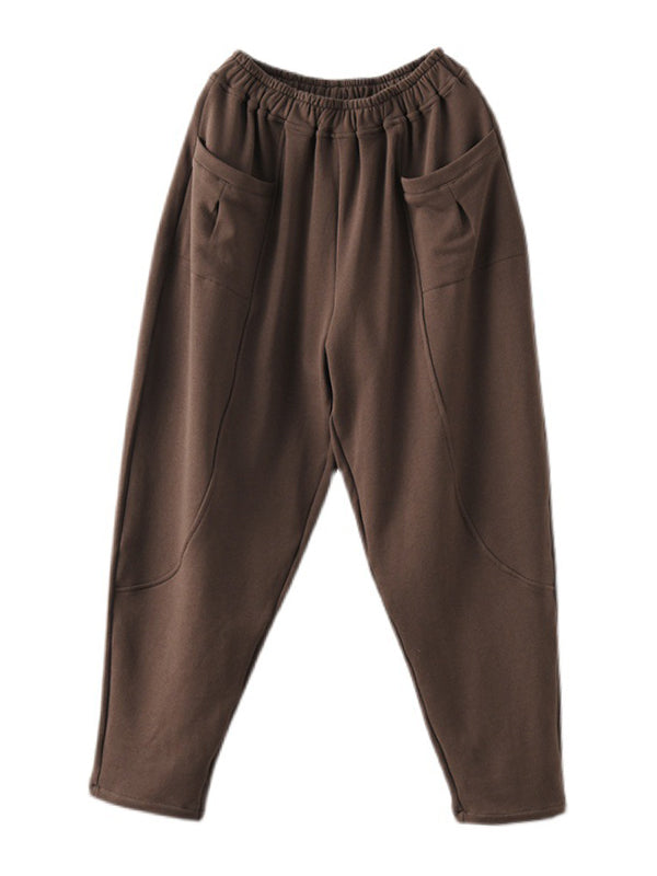 Simple Solid Color Empire Waisted Loose Harem Pants