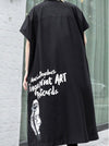 Black Designed Shirt Long Dress