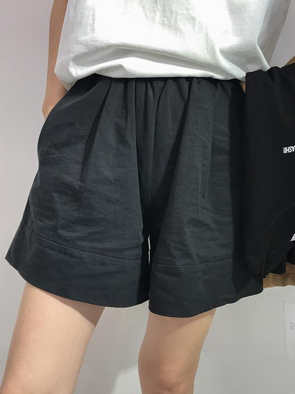 Solid Wide Leg Shorts