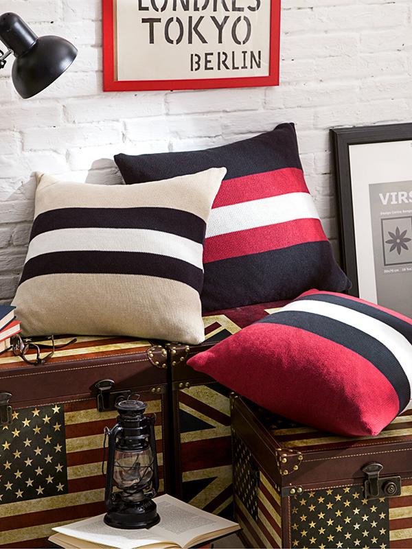 British Style Plaited Striped Pillow Case