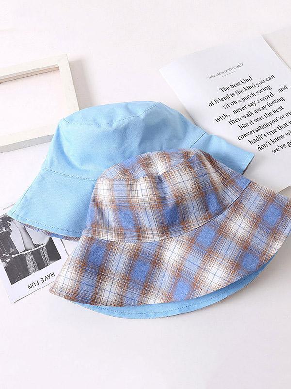 Leisure Versatile Plaid Fisherman Hat