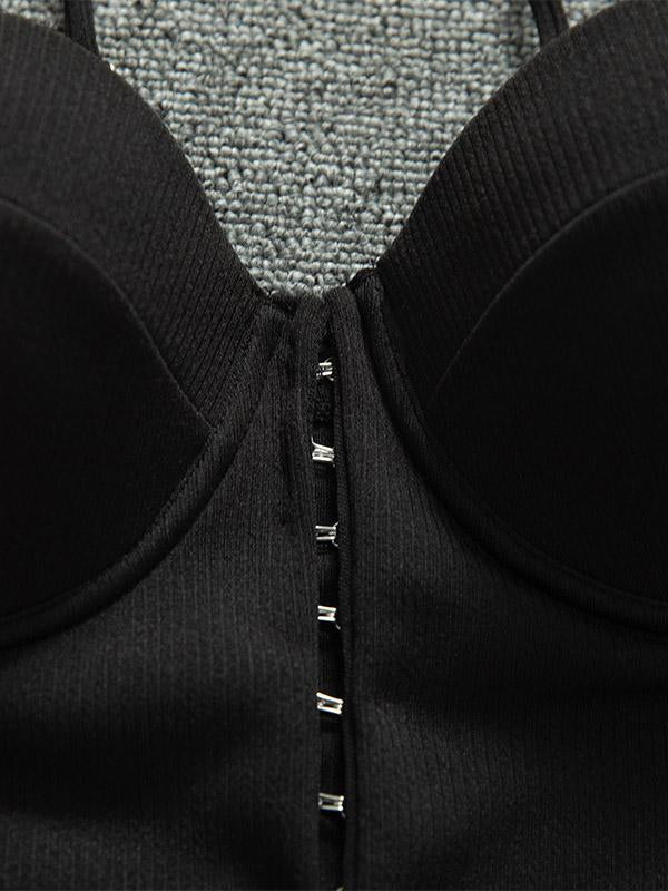 Sexy Strapless Buttons One-Piece Swimwear