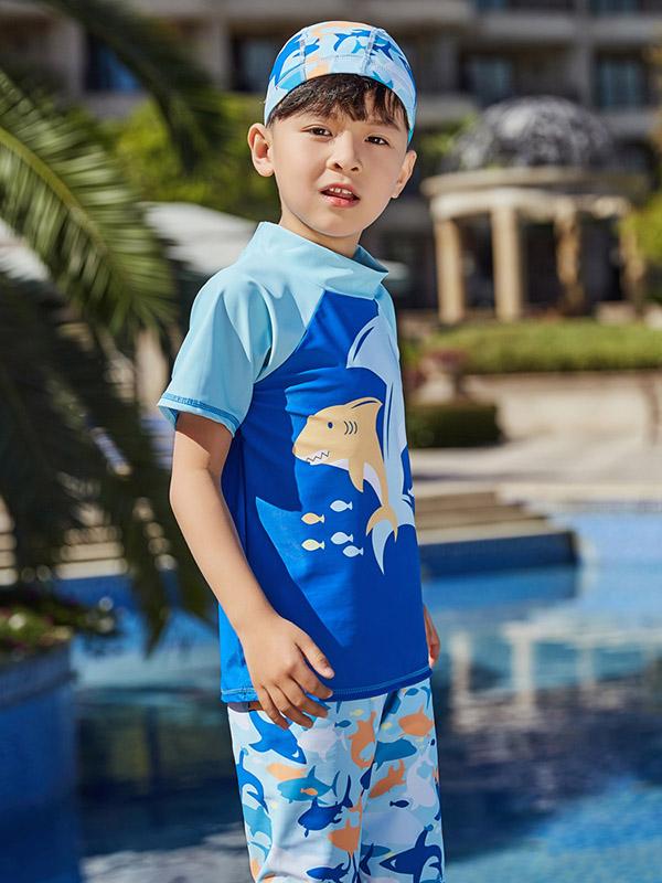 AONIHUA Short Sleeves Two Piece Boy Swimwear