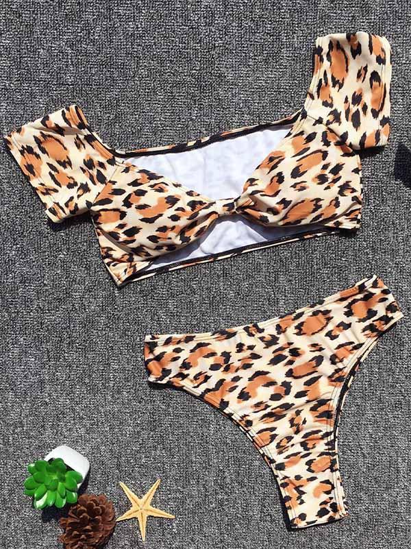 Leopard High Waist Bikinis Swimwear