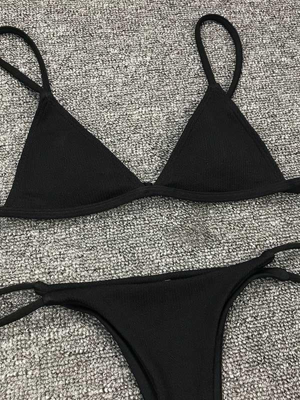 Plain Color Bikini Swimsuit