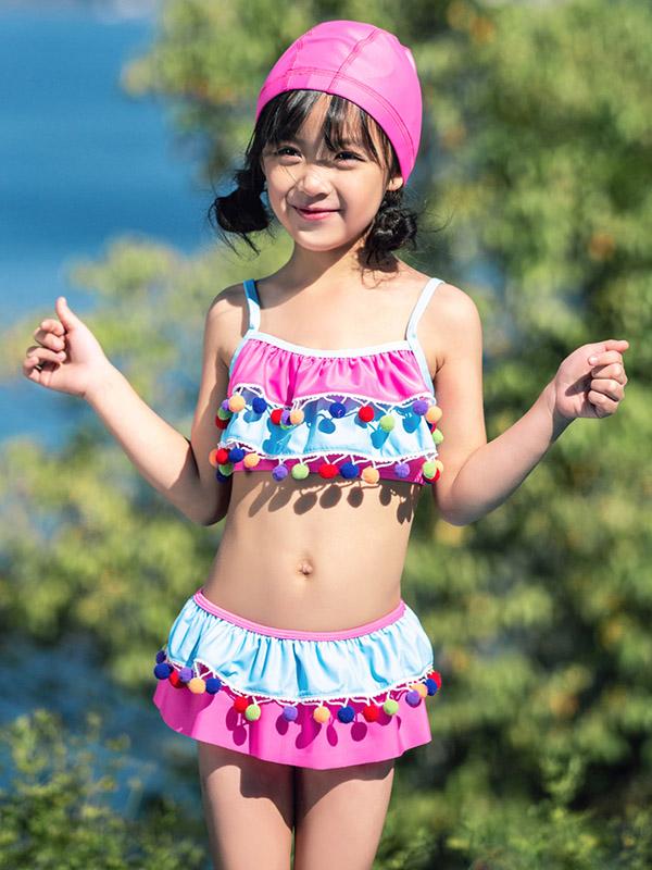 AONIHUA Pompoms Layer Lovely Princess Swimwear