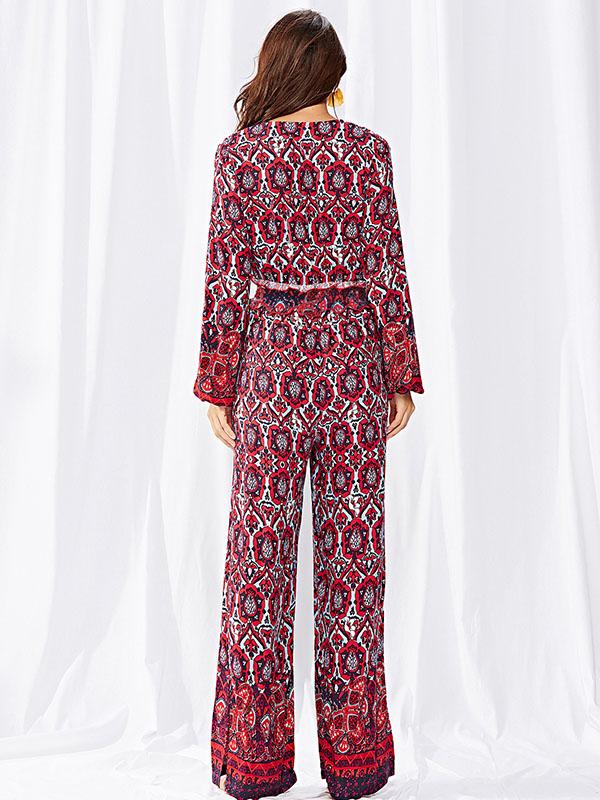 Long Sleeves Printed Jumpsuits