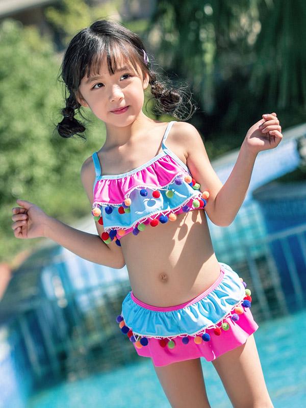 AONIHUA Pompoms Layer Lovely Princess Swimwear