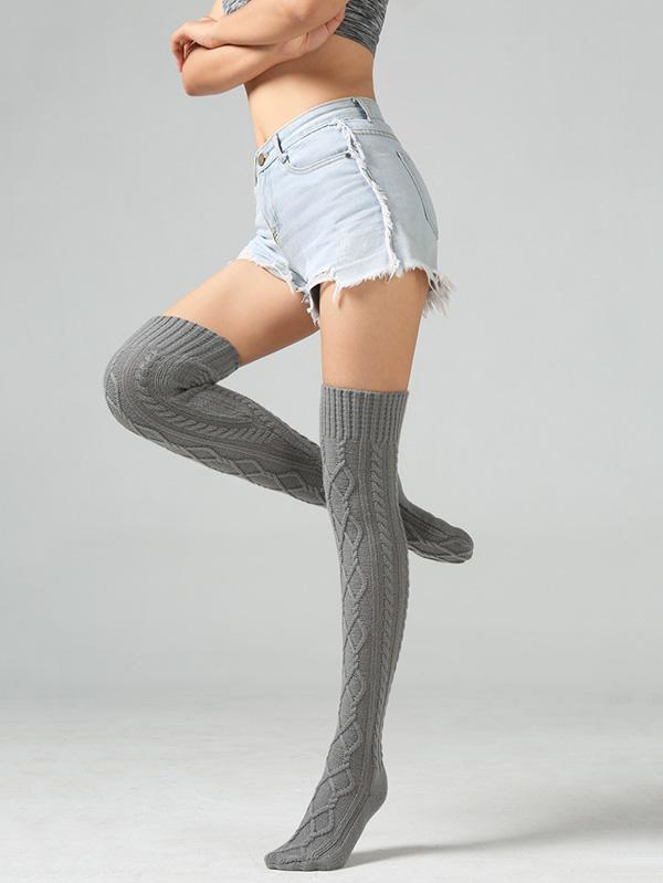 Knitting Over Knee-high 4 Colors Stocking