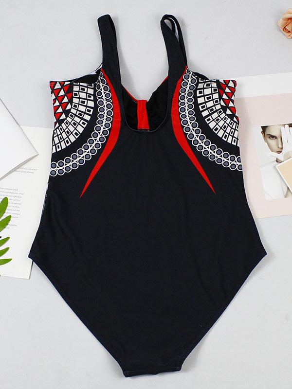 Retro Printed One-piece Swimwear